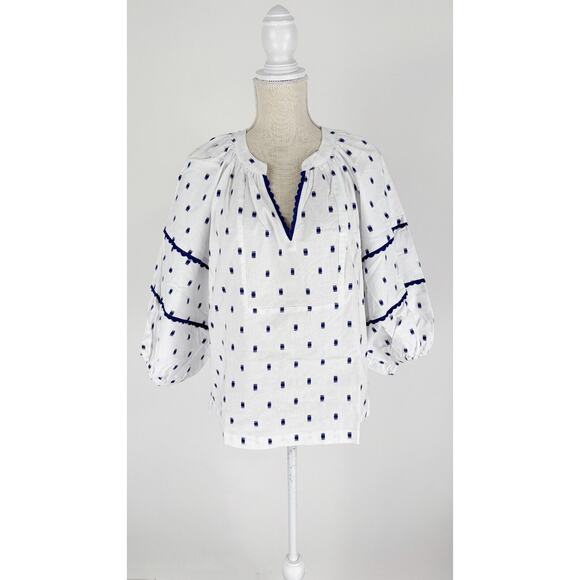 Tyler Boe Tops - Tyler Boe Womens Molly Blouse 3/4 Sleeve Split Neck Cotton Size Small White NWT